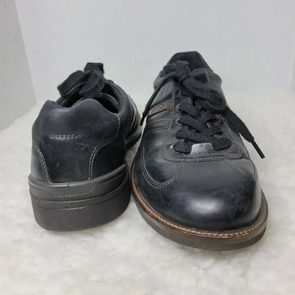 Ecco Chander Sneaker Men's Size 12  Black  Leather Casual Dress Shoes